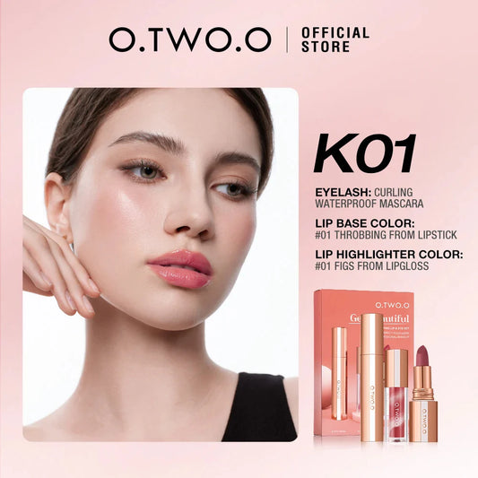 O.TWO.O Eye & Lip Makeup Set – Long-Lasting Lipstick & Mascara Beauty Duo