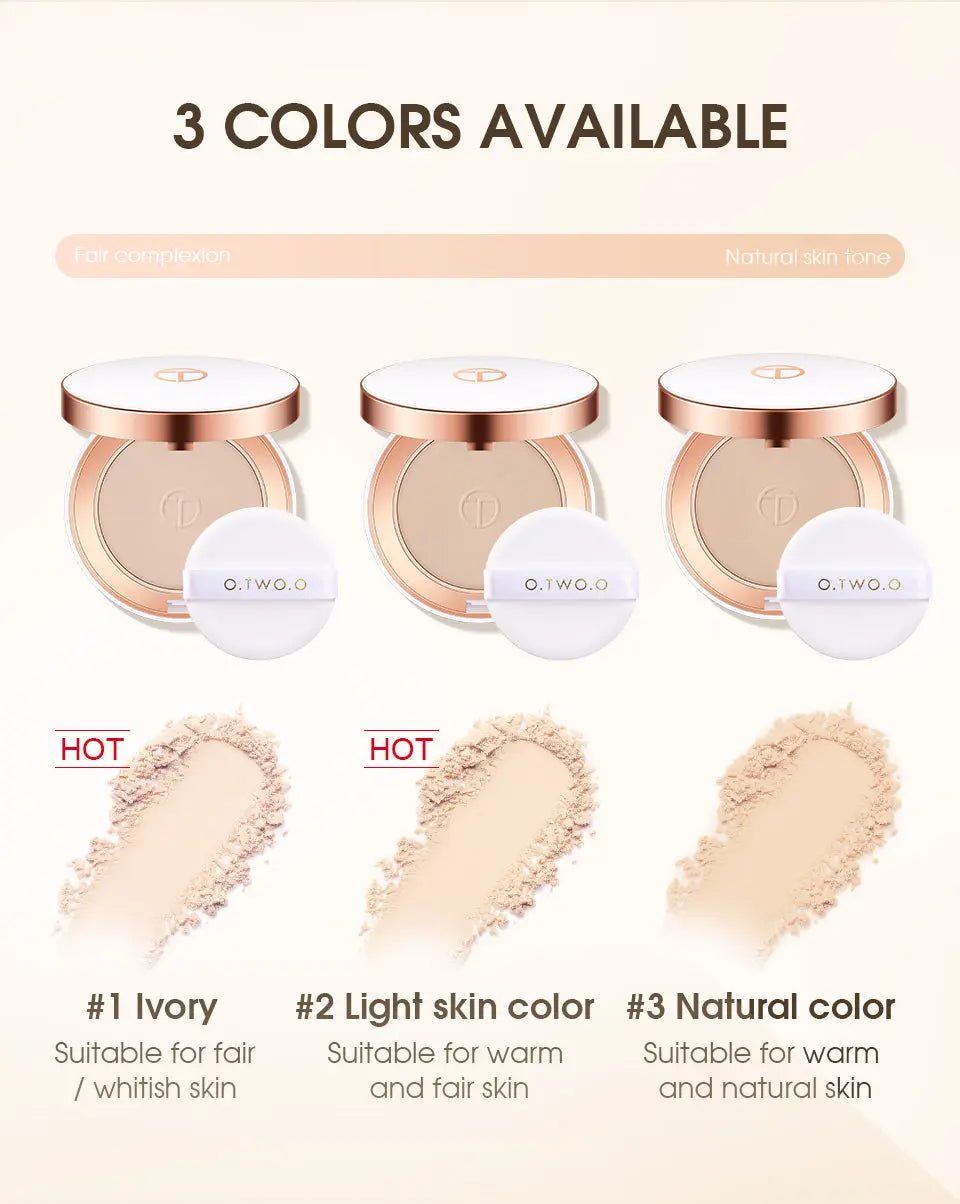 O.TWO.O New Arrival Matte and Silky White Case Pressed Setting Powder - O TWO O Cosmetics Qatar