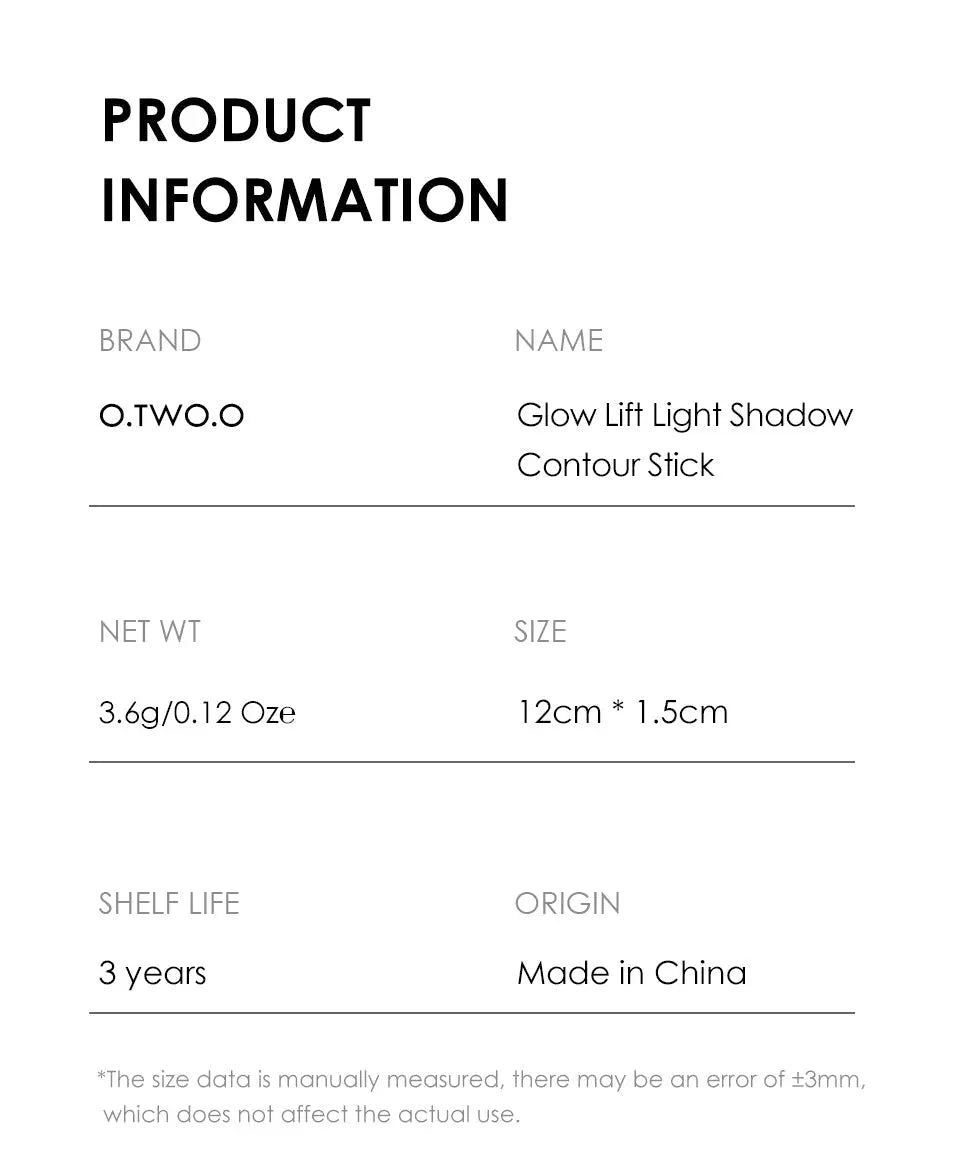 O.TWO.O Glow Lift Light Shadow Contour Stick - O TWO O Cosmetics Qatar
