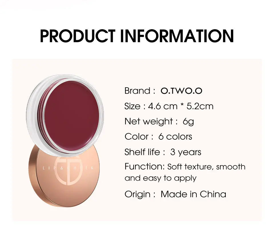 O.TWO.O 2 in 1 Lip and Cheek Hydrating Gloss - O TWO O Cosmetics Qatar