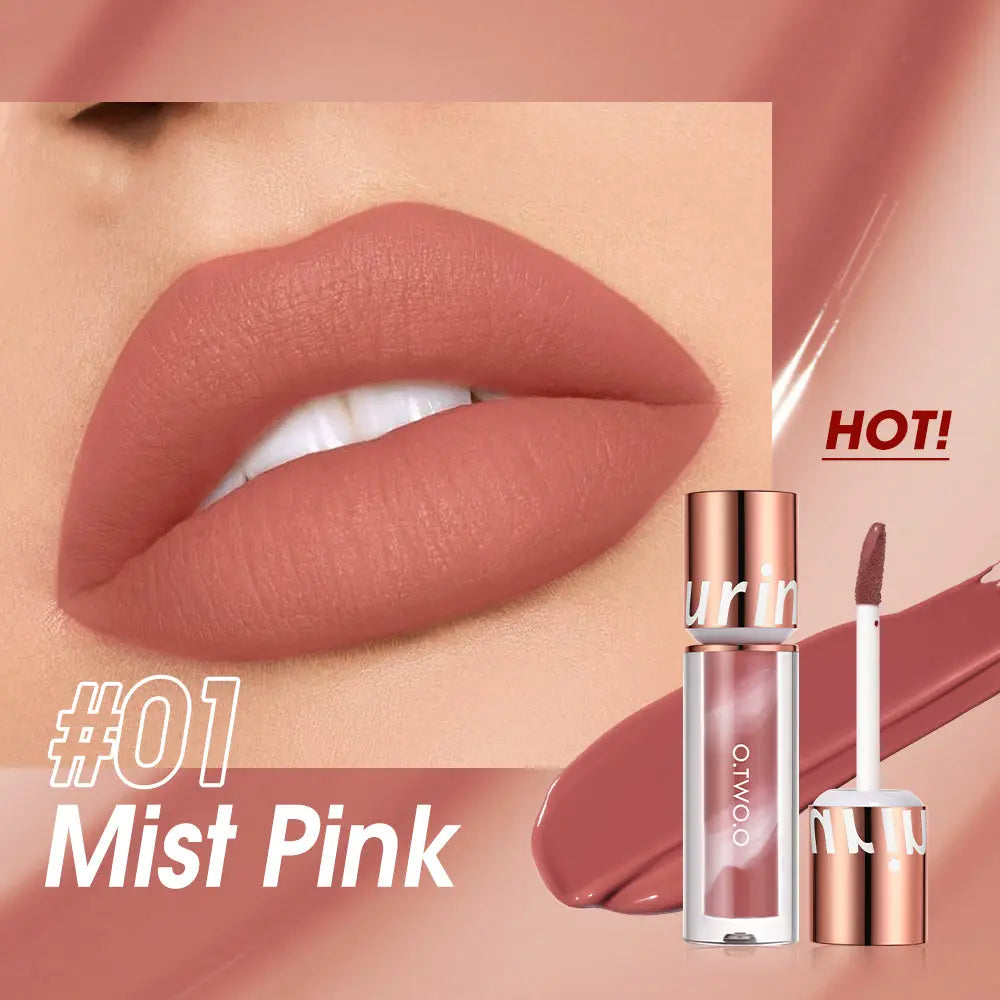 2023 O.TWO.O New Trending Lip Gloss Marbling Water Proof Matt Finish Lip Stick - O TWO O Cosmetics Qatar