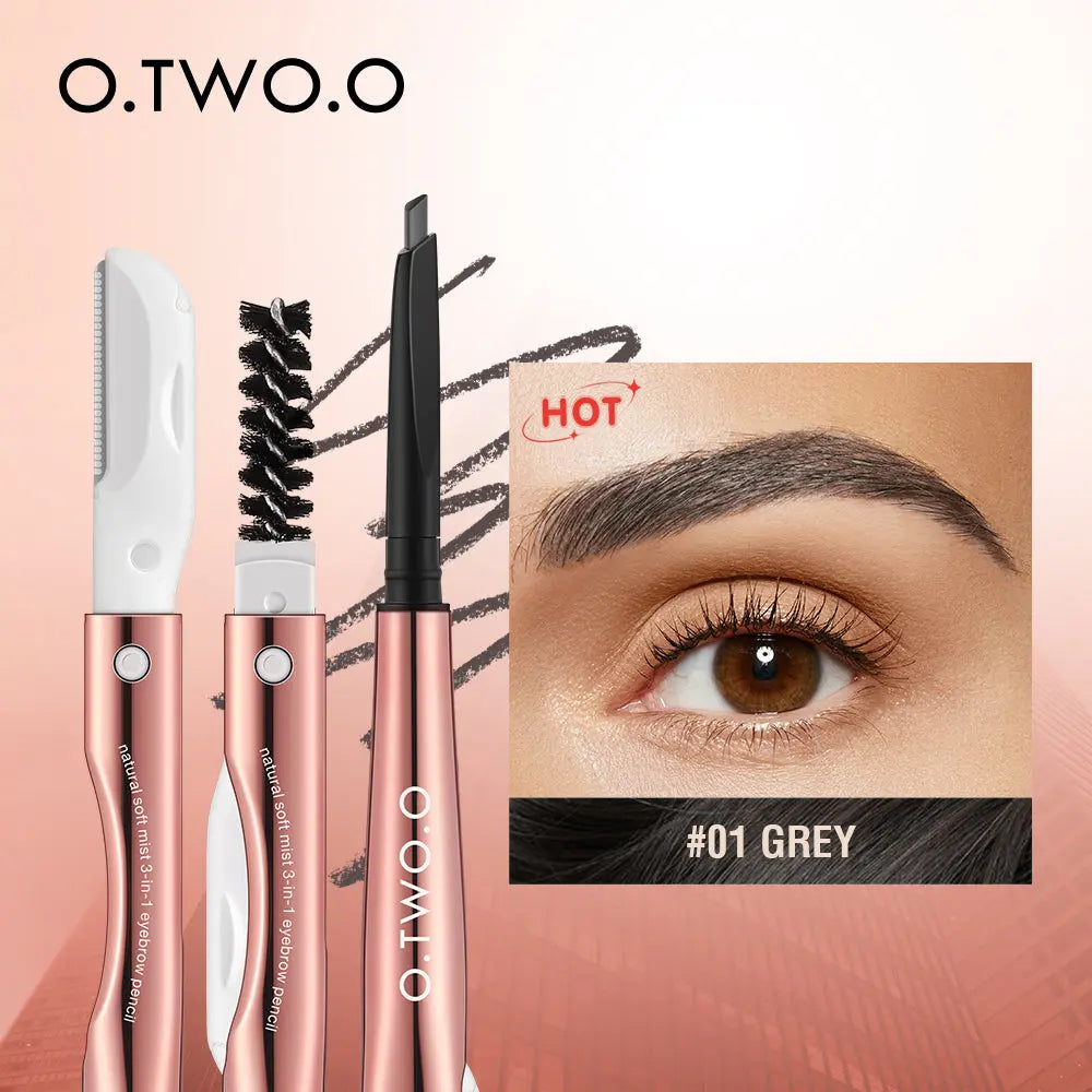 O.TWO.O 3 IN 1 Eyebrow Pen with Eyebrow scraper, brush, eyebrow pencil - O TWO O Cosmetics Qatar