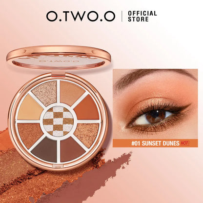 O.TWO.O Round Shape Eyeshadow Pallet with 2 Colors Series Earth brown Eye Shadow - O TWO O Cosmetics Qatar