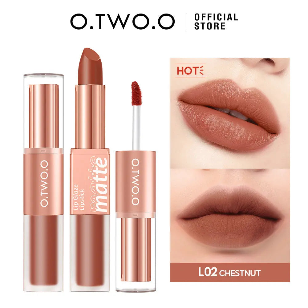 O.TWO.O  2 in 1 Lipstick Double Head Lipstick and Lip Mud - O TWO O Cosmetics Qatar