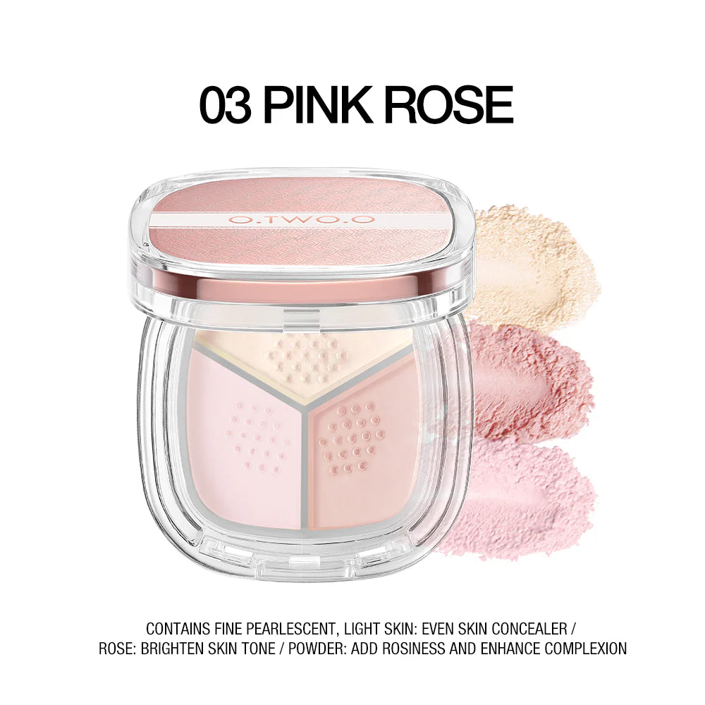 O.TWO.O High Quality Long Lasting Oil Control Loose Setting Powder 3-in-1 Delicate Lightweight