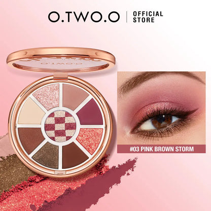 O.TWO.O Round Shape Eyeshadow Pallet with 2 Colors Series Earth brown Eye Shadow - O TWO O Cosmetics Qatar