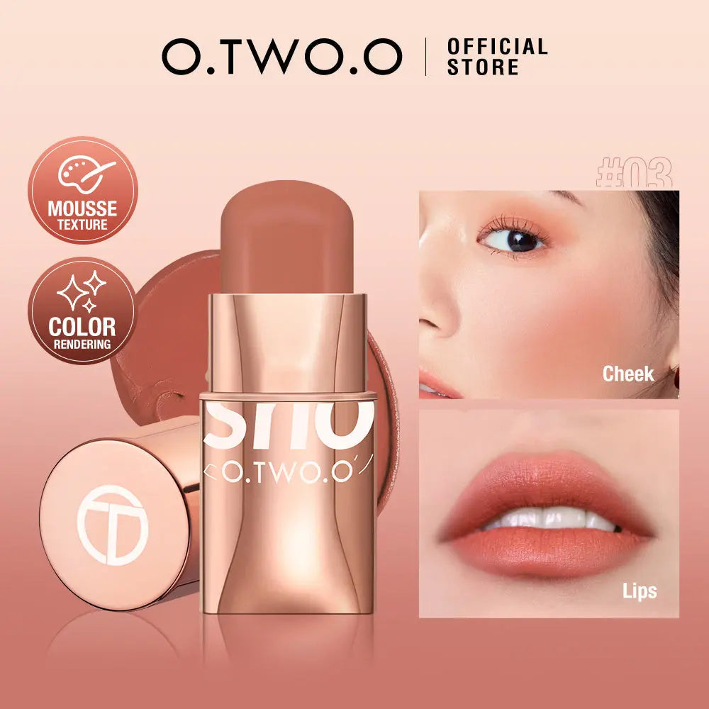 O.TWO.O New Arrival 8 Colors High Pigment Hot Sale Blush Stick - O TWO O Cosmetics Qatar