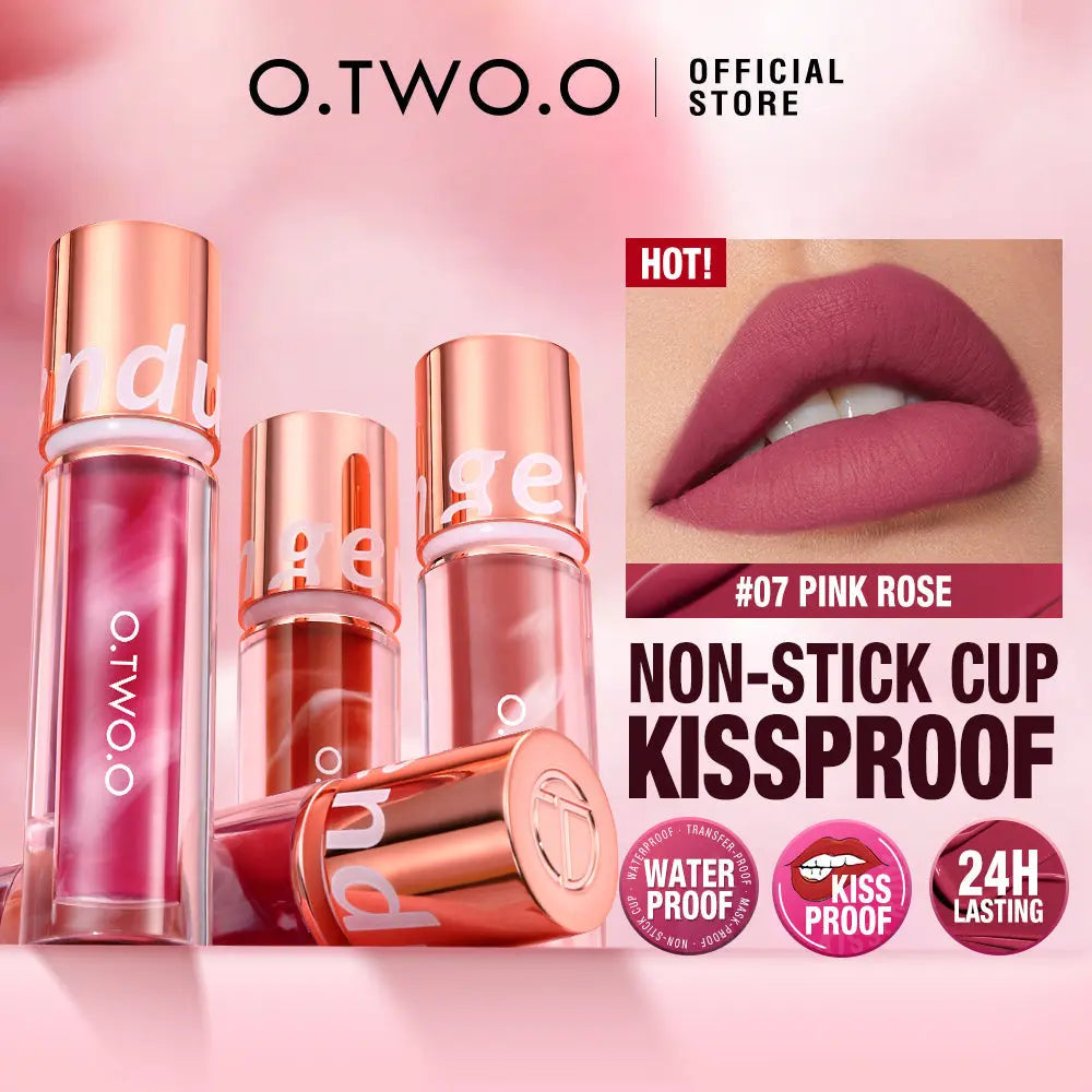 2023 O.TWO.O New Trending Lip Gloss Marbling Water Proof Matt Finish Lip Stick - O TWO O Cosmetics Qatar