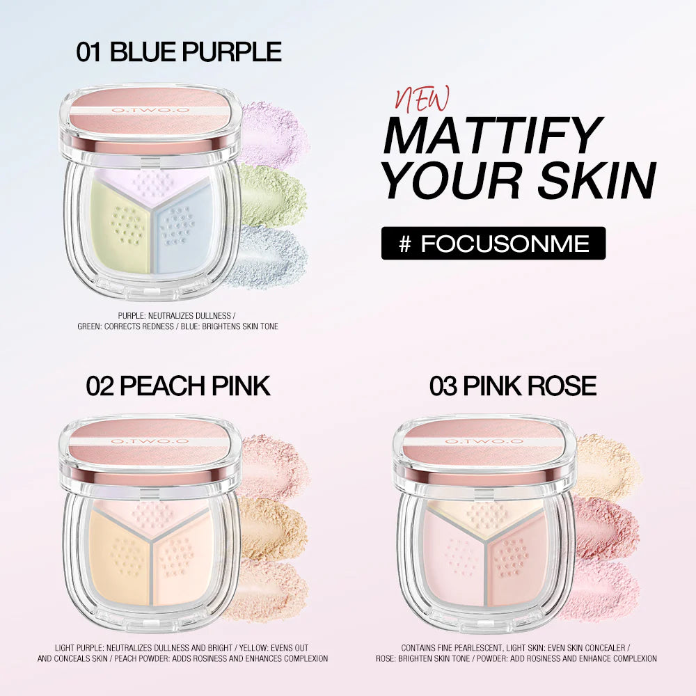 O.TWO.O High Quality Long Lasting Oil Control Loose Setting Powder 3-in-1 Delicate Lightweight