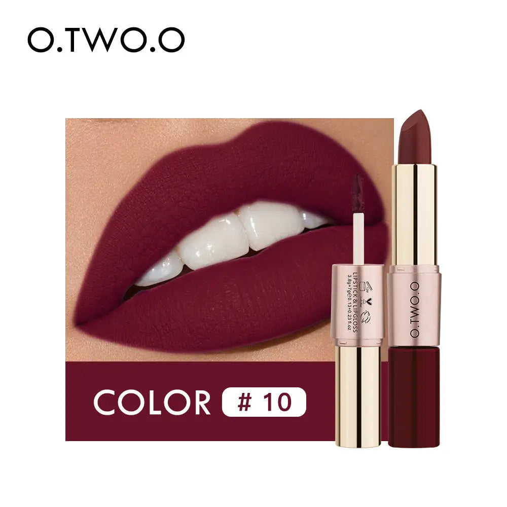 O.TWO.O 2 in 1 Matte Liquid Lipstick High Pigmented Long Lasting - O TWO O Cosmetics Qatar