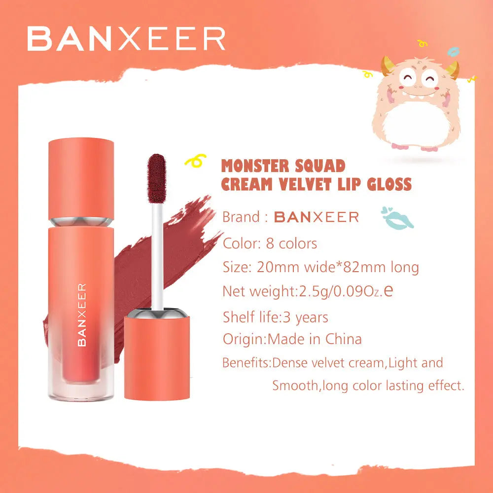 BANXEER New Arrival Monster Squad Cream Velvet Lip Gloss - O TWO O Cosmetics Qatar