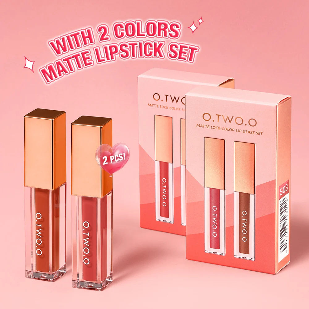 O.TWO.O 2-in-1 Lip Glaze Set – Shine, Color & Care in One