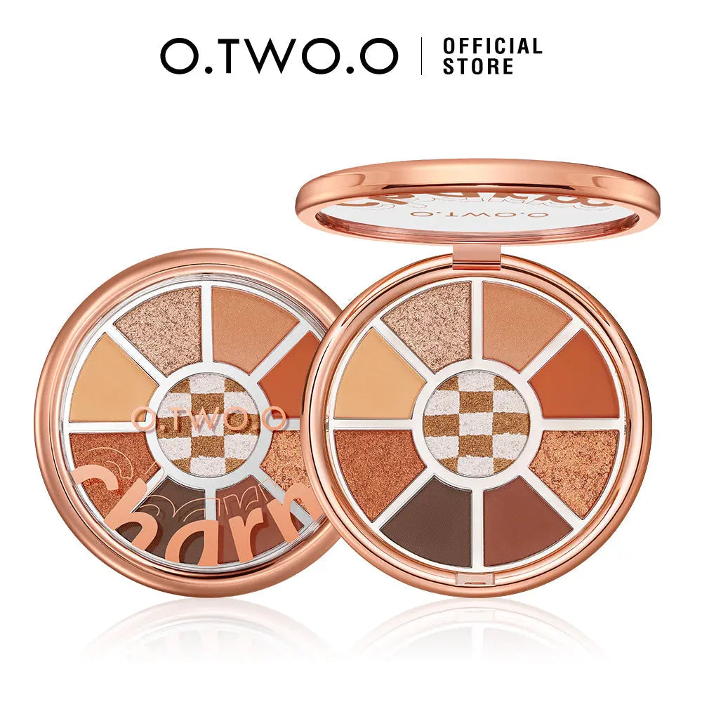 O.TWO.O Round Shape Eyeshadow Pallet with 2 Colors Series Earth brown Eye Shadow - O TWO O Cosmetics Qatar