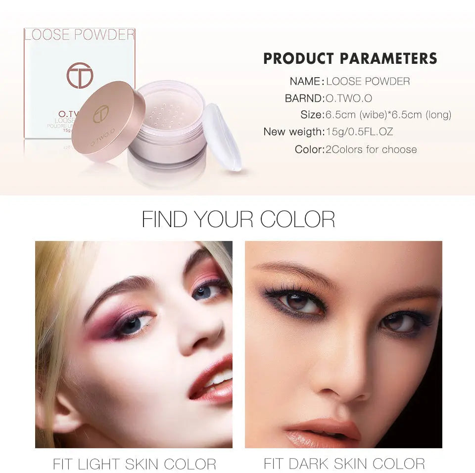 O.TWO.O Face Makeup Loose Powder Oil Control Setting Powder - O TWO O Cosmetics Qatar