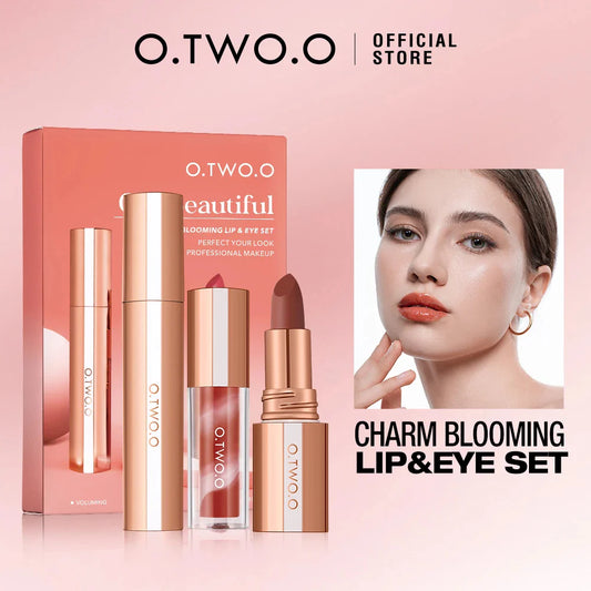 O.TWO.O Eye & Lip Makeup Set – Long-Lasting Lipstick & Mascara Beauty Duo