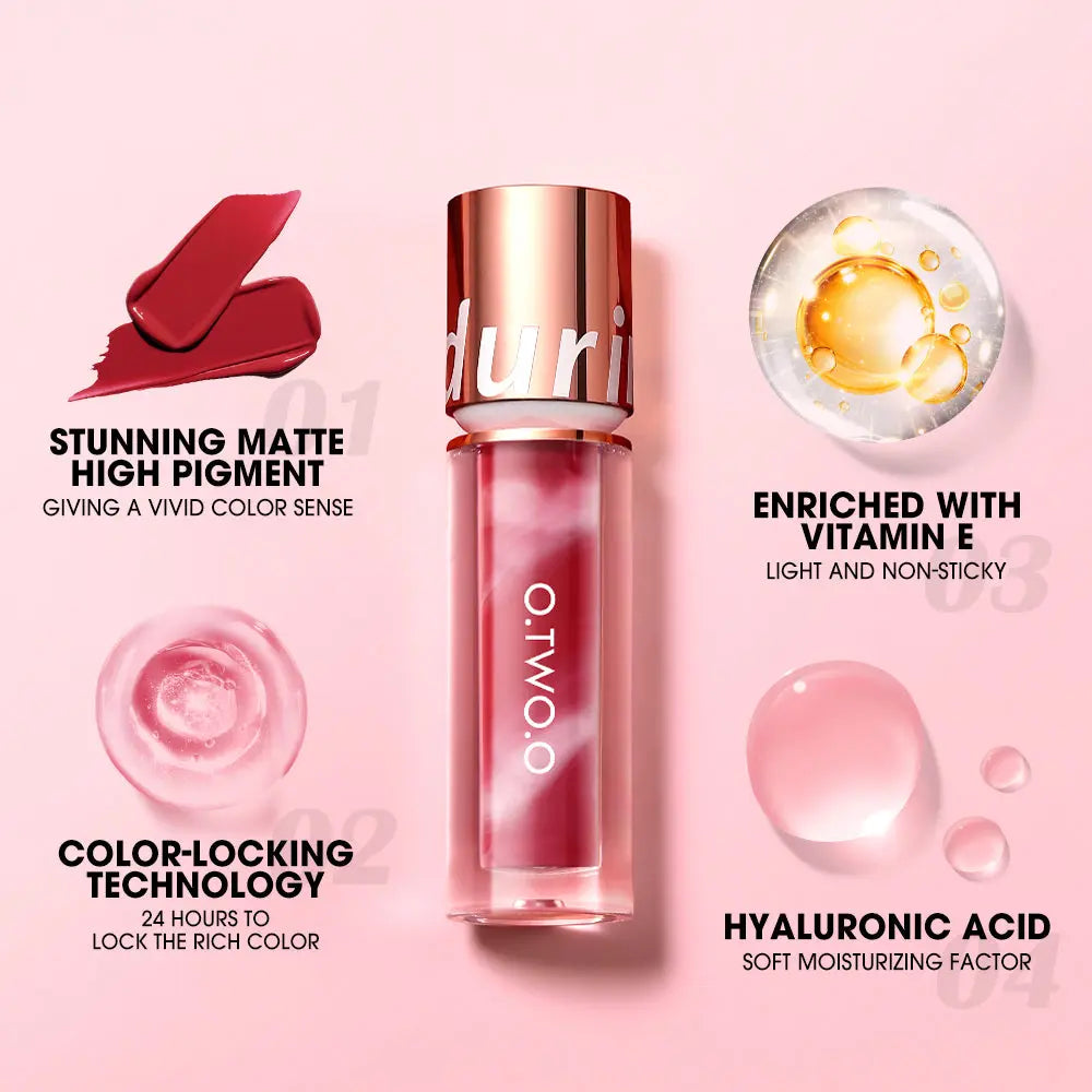 2023 O.TWO.O New Trending Lip Gloss Marbling Water Proof Matt Finish Lip Stick - O TWO O Cosmetics Qatar