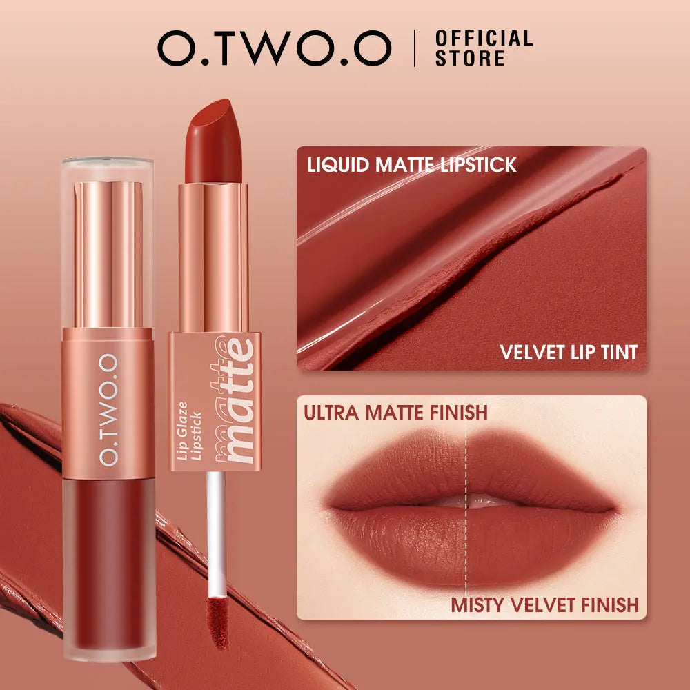 O.TWO.O  2 in 1 Lipstick Double Head Lipstick and Lip Mud - O TWO O Cosmetics Qatar