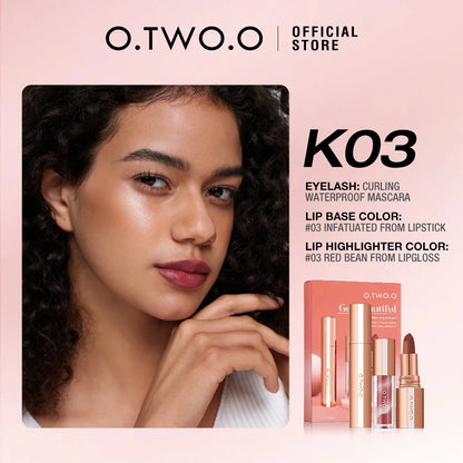 O.TWO.O Eye & Lip Makeup Set – Long-Lasting Lipstick & Mascara Beauty Duo