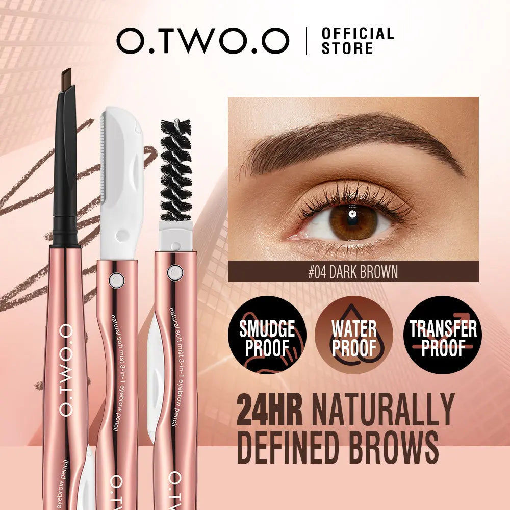 O.TWO.O 3 IN 1 Eyebrow Pen with Eyebrow scraper, brush, eyebrow pencil - O TWO O Cosmetics Qatar