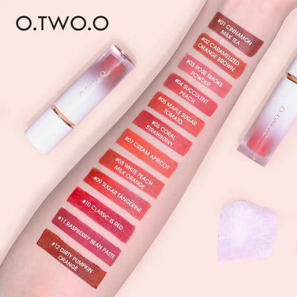 O.TWO.O New Arrival Velvet Matte Finish Rich 12 colors Lip Gloss - O TWO O Cosmetics Qatar