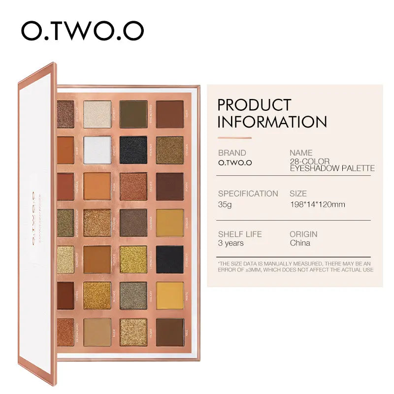 O.TWO.O 28 Colors Eyeshadow Palette - O TWO O Cosmetics Qatar