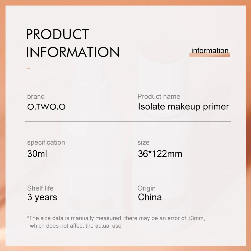 O TWO O Oil Control Moisturizing Nude Skin Primer