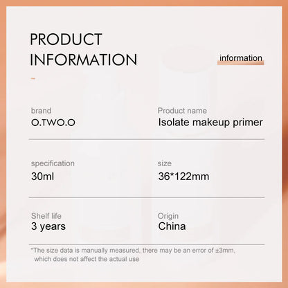 O TWO O Oil Control Moisturizing Nude Skin Primer
