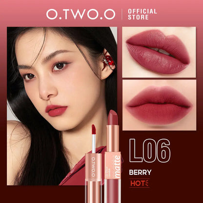 O.TWO.O  2 in 1 Lipstick Double Head Lipstick and Lip Mud - O TWO O Cosmetics Qatar