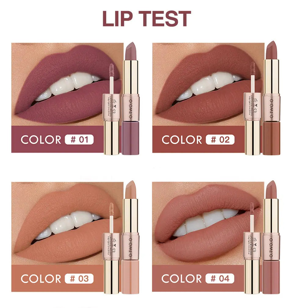 O.TWO.O 2 in 1 Matte Liquid Lipstick High Pigmented Long Lasting - O TWO O Cosmetics Qatar