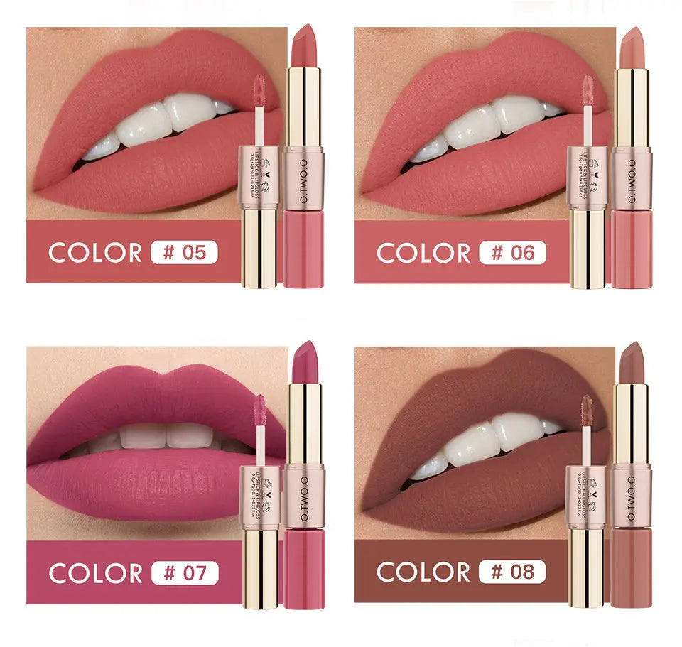 O.TWO.O 2 in 1 Matte Liquid Lipstick High Pigmented Long Lasting - O TWO O Cosmetics Qatar