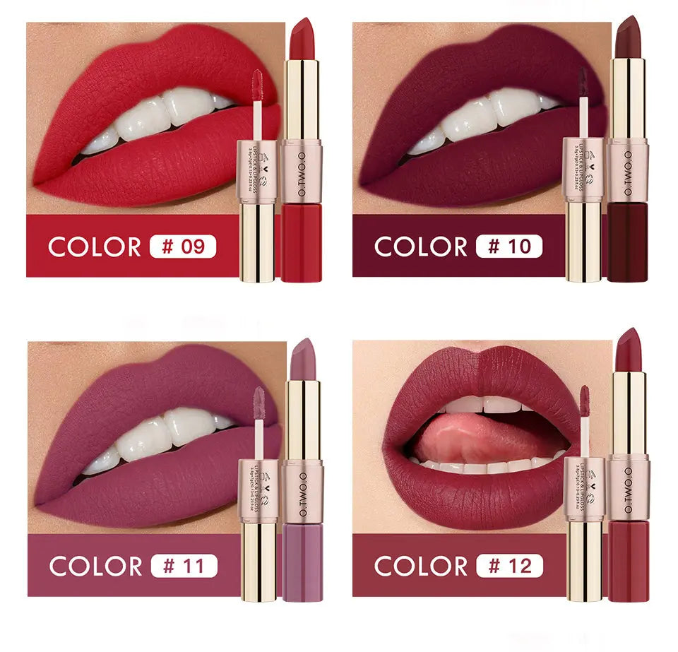 O.TWO.O 2 in 1 Matte Liquid Lipstick High Pigmented Long Lasting - O TWO O Cosmetics Qatar