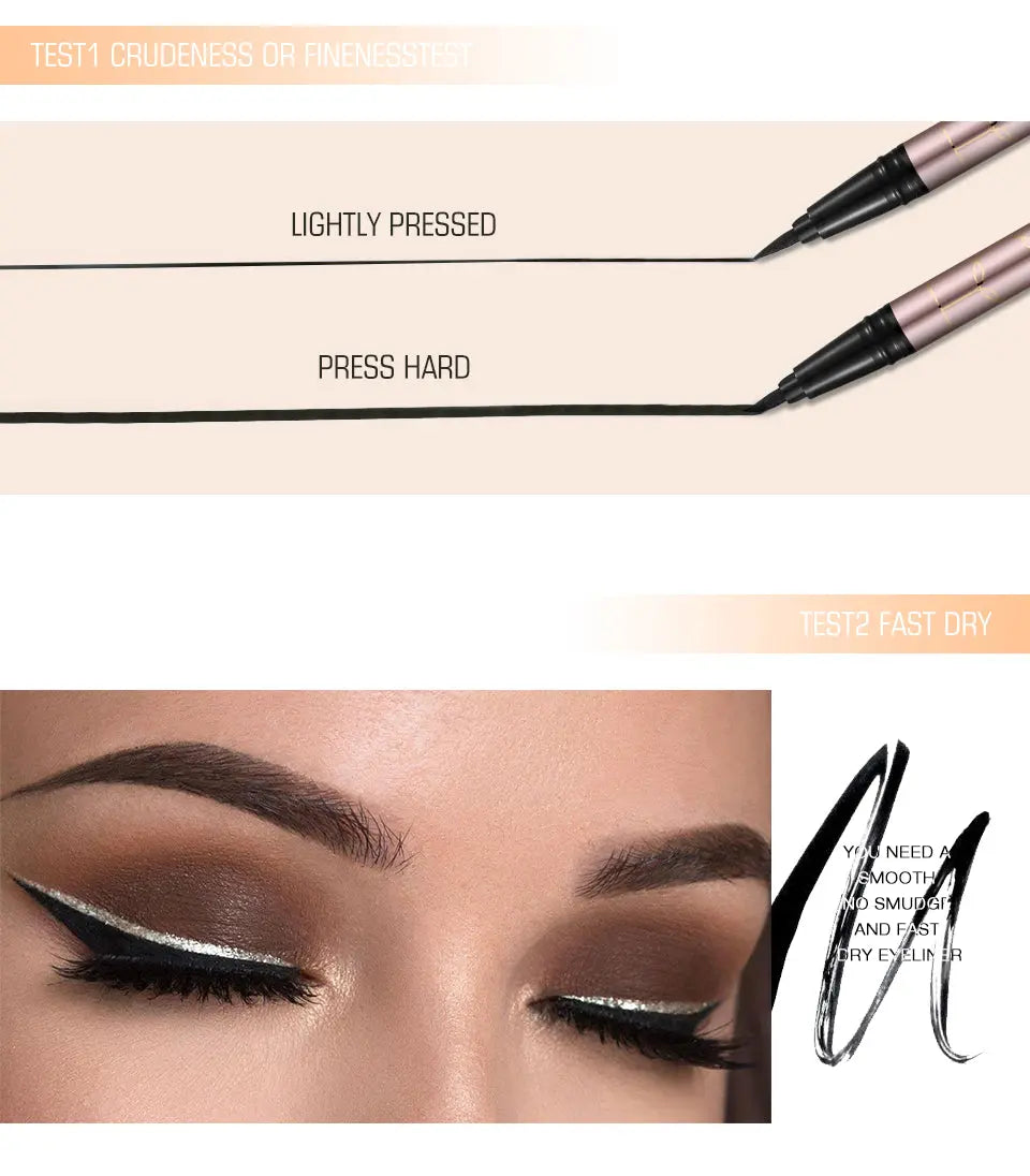 O.TWO.O Eyeliner Waterproof Black Liquid Eyeliner Pen Leak-proof Long Lasting Eye Liner - O TWO O Cosmetics Qatar