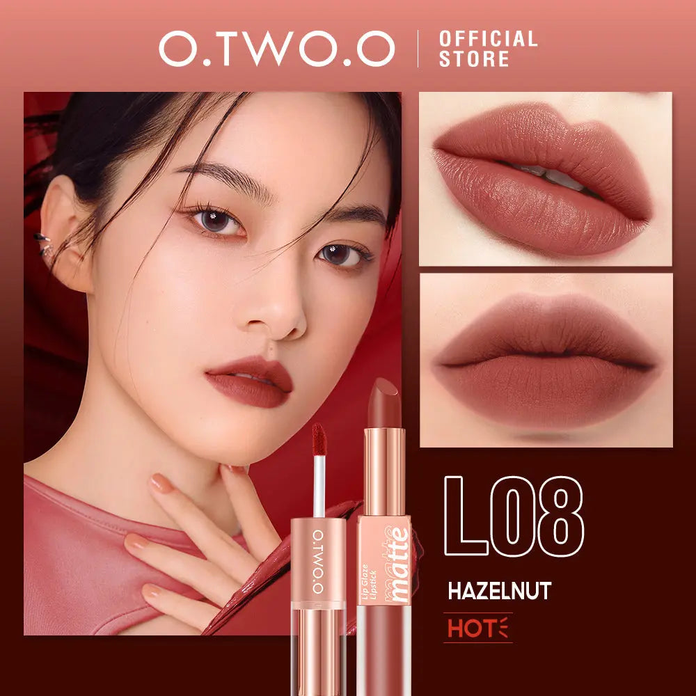 O.TWO.O  2 in 1 Lipstick Double Head Lipstick and Lip Mud - O TWO O Cosmetics Qatar