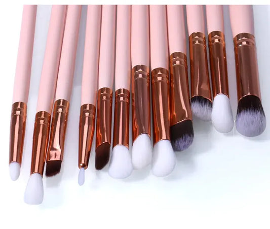 O.TWO.O 12PCS EYE MAKEUP BRUSHES SET (PINK) - O TWO O Cosmetics Qatar